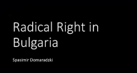 The Radical Right in Bulgaria